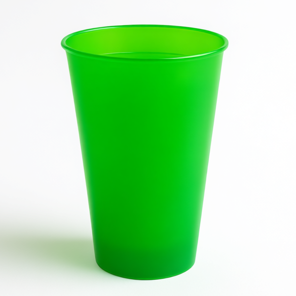 Стакан пластик PP 500 мл. матовый зеленый прозрачный Bubble cup/шейкер  25/500 шт./уп./пак